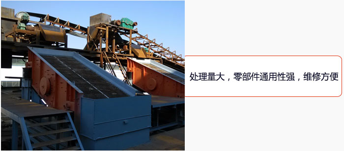 圓振動篩處理量大，零部件通用性強，維修方便。