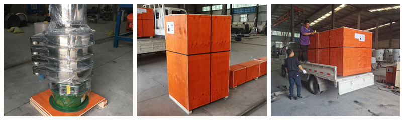 全不銹鋼振動(dòng)篩包裝，裝箱，裝車。