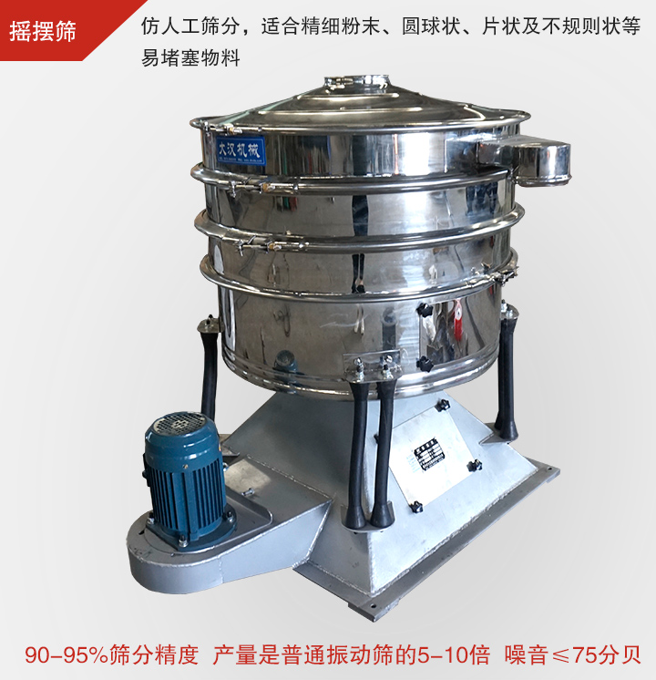 搖擺篩仿照人工篩分，可滿(mǎn)足高精度、高產(chǎn)量篩分要求