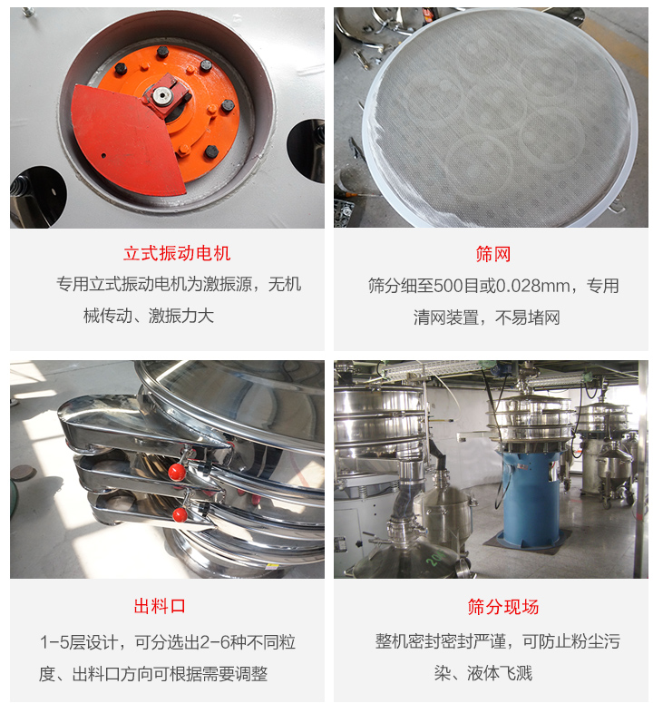 旋振篩定制化有：移動(dòng)，加緣，閘門等多種形式選擇。子母設(shè)計(jì)透網(wǎng)率高，換網(wǎng)方便。