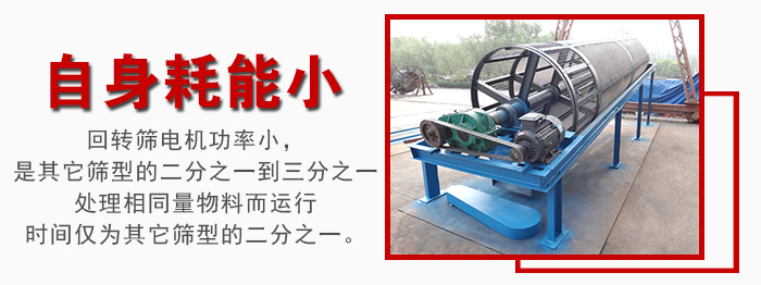 滾筒篩耗能小，使用壽命長，維修方便