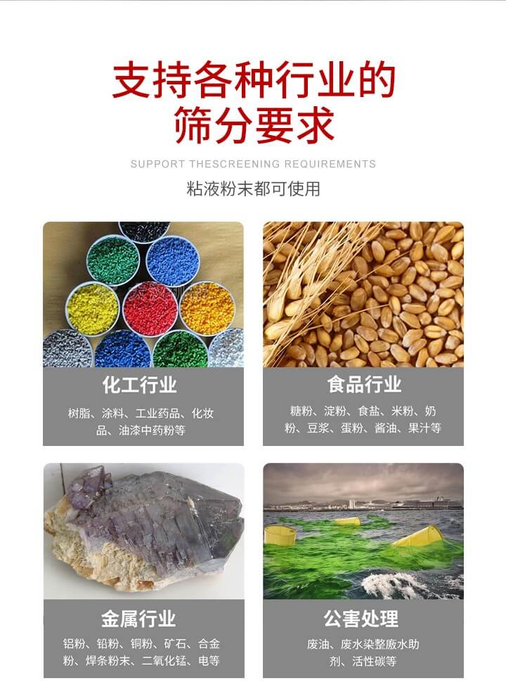 旋振篩材質(zhì)分類比較常見(jiàn)的有：不銹鋼，碳鋼，塑料等三種。不同材質(zhì)會(huì)有相對(duì)應(yīng)的側(cè)重優(yōu)勢(shì)，所以可根據(jù)行業(yè)的性質(zhì)進(jìn)行合理的選擇。